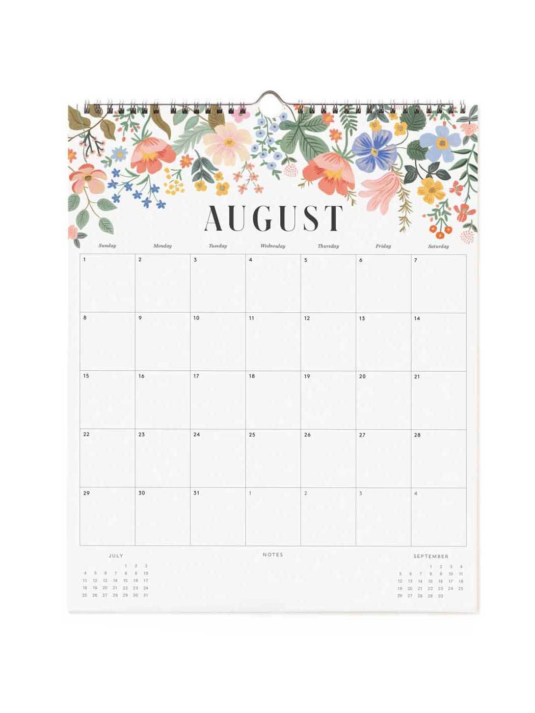 Rifle Paper Co 2027 floral appointment calendar Aug