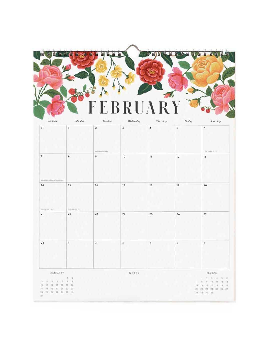Rifle Paper Co 2027 floral appointment calendar Feb