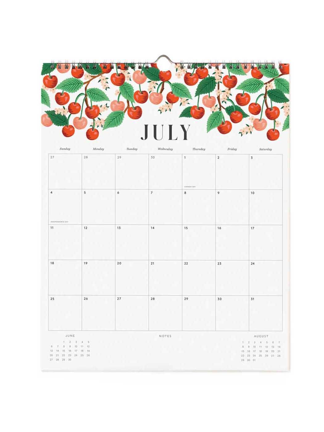Rifle Paper Co 2027 floral appointment calendar July