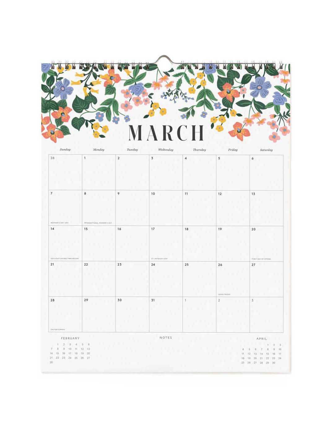 Rifle Paper Co 2027 floral appointment calendar March