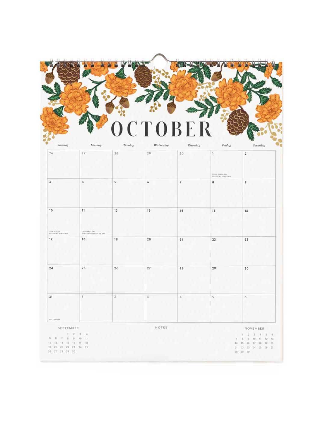 Rifle Paper Co 2027 floral appointment calendar Oct