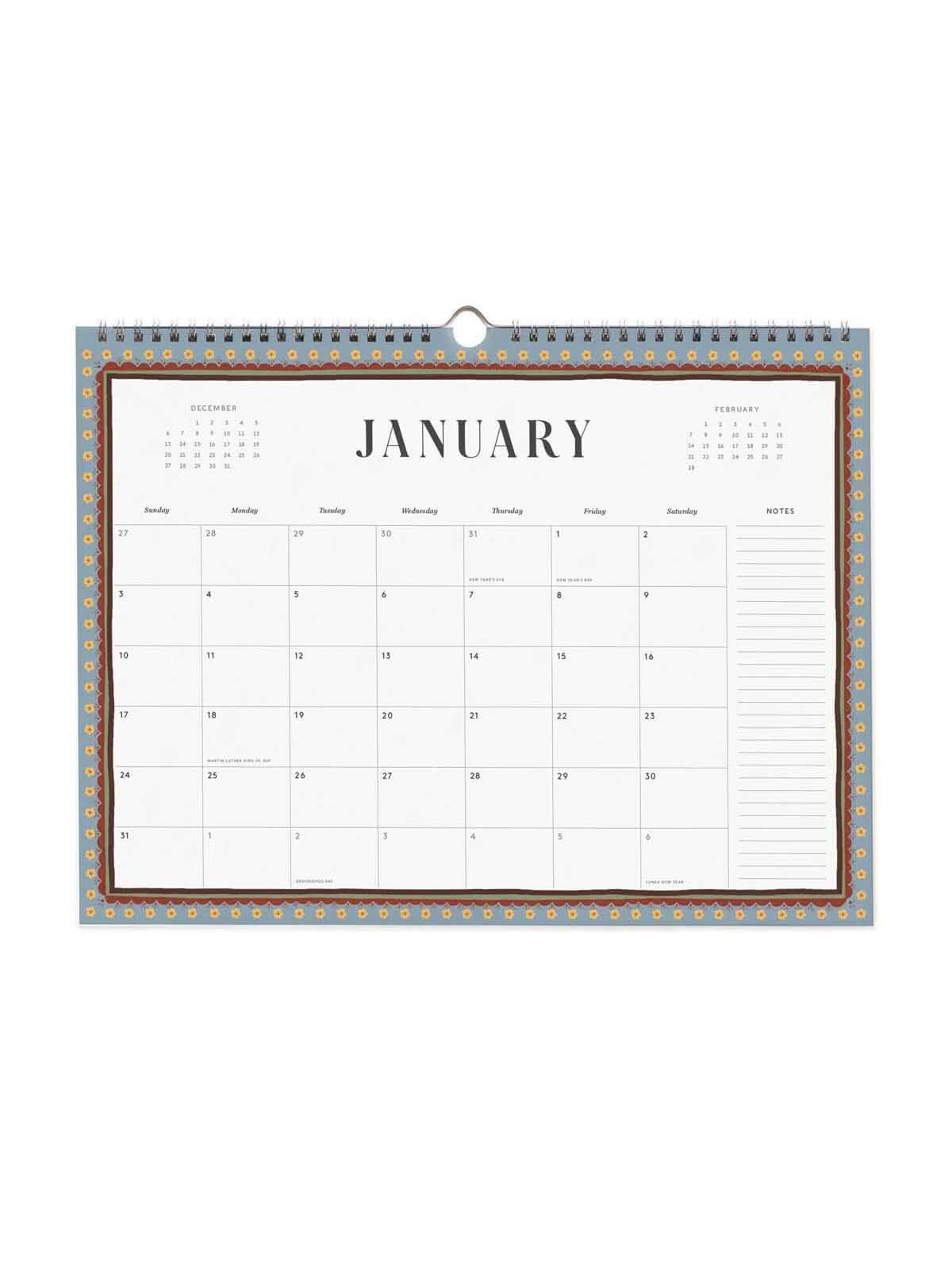 Rifle Paper Co 2027 paisley appointment calendar Jan