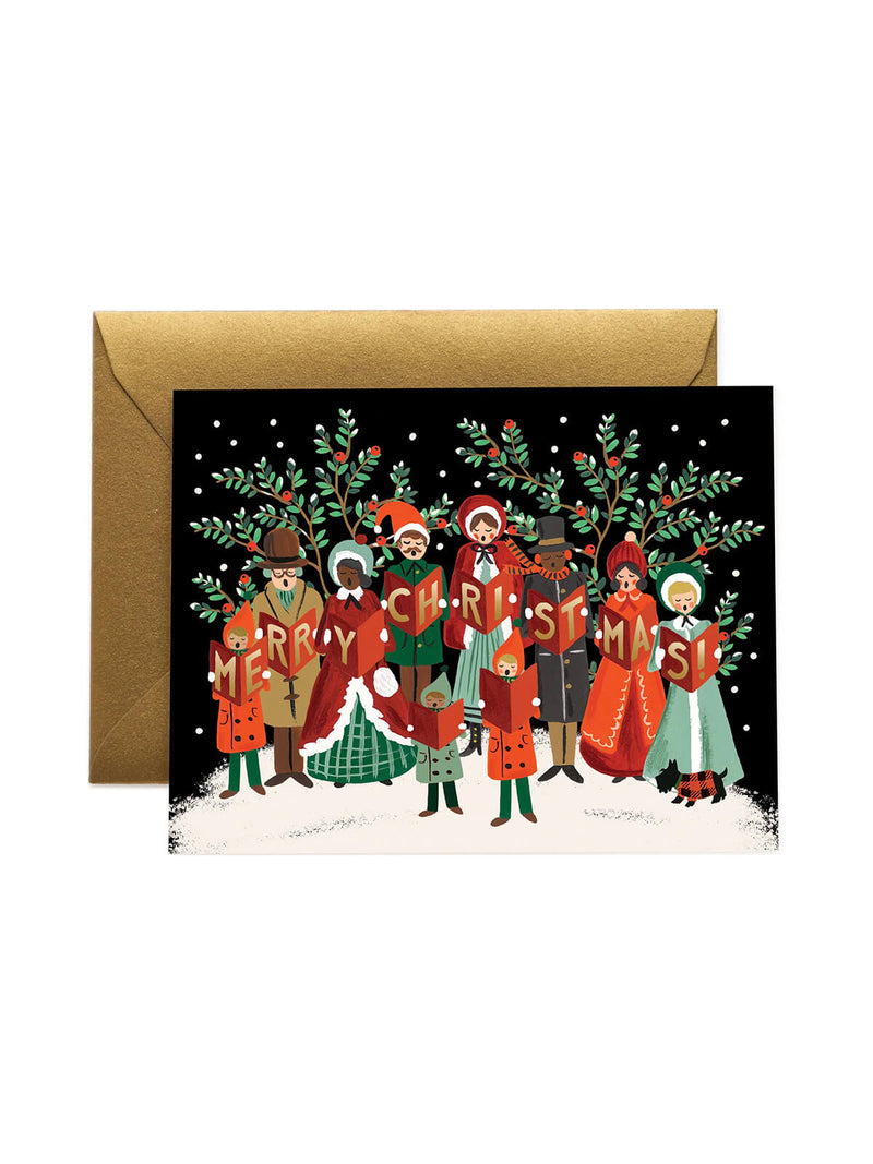 Rifle Paper Co Christmas carolers single card