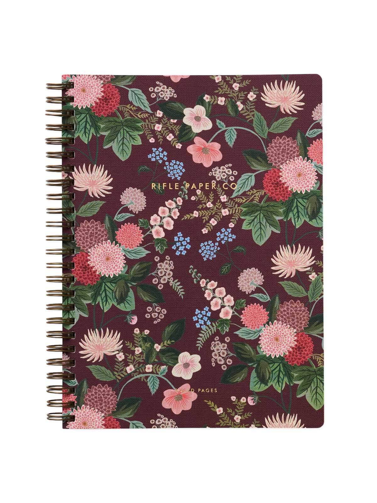 Dahlia floral spiral lined notebook from Rifle Paper Co