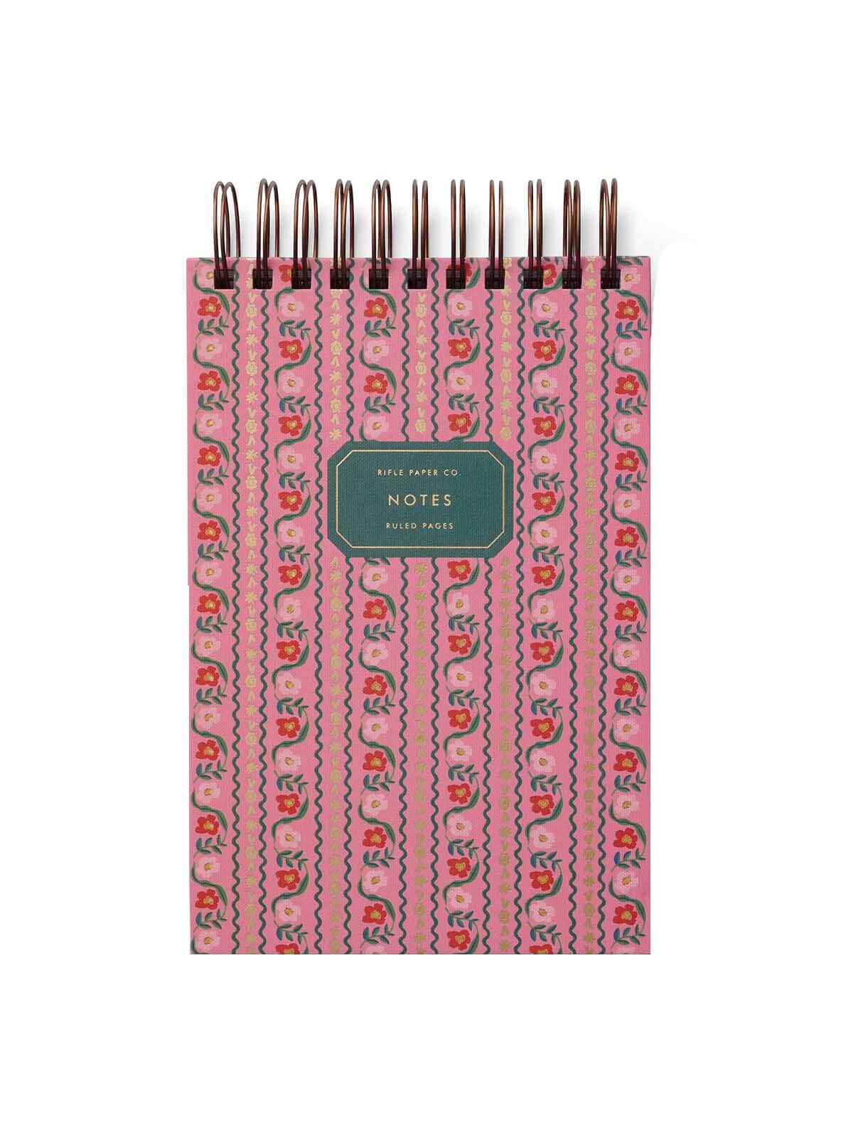 Rifle Paper Co Delphine spiral desktop notepad