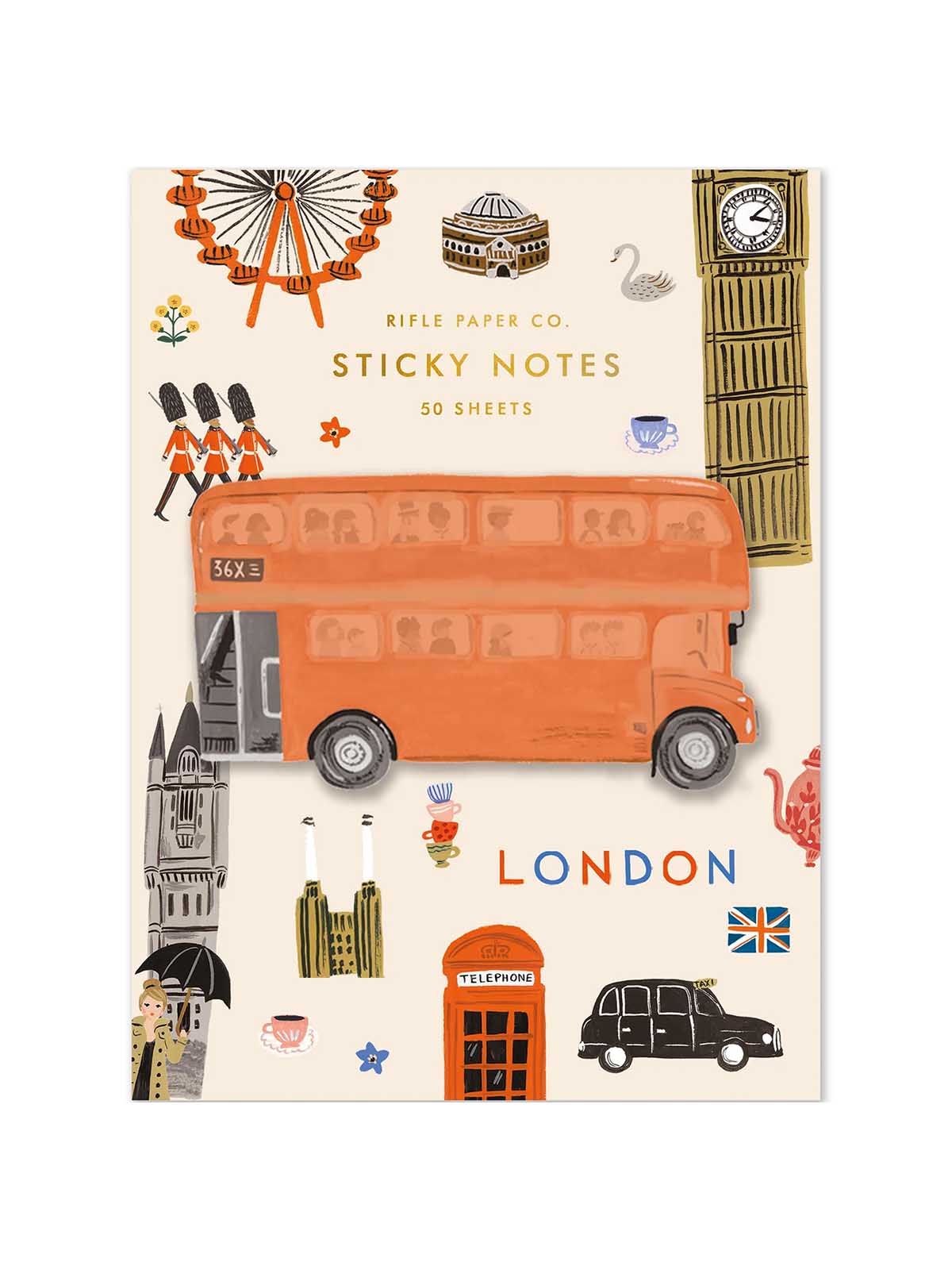 Rifle Paper Co London bus sticky notes