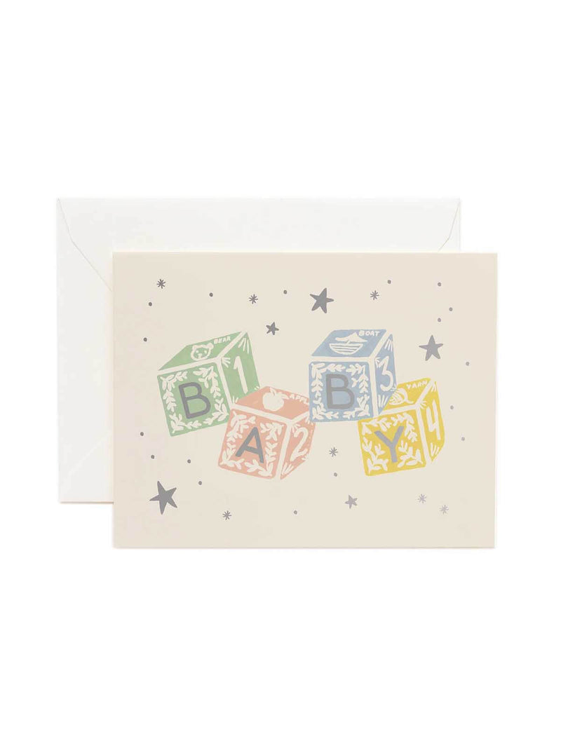 Rifle Paper Co baby blocks card