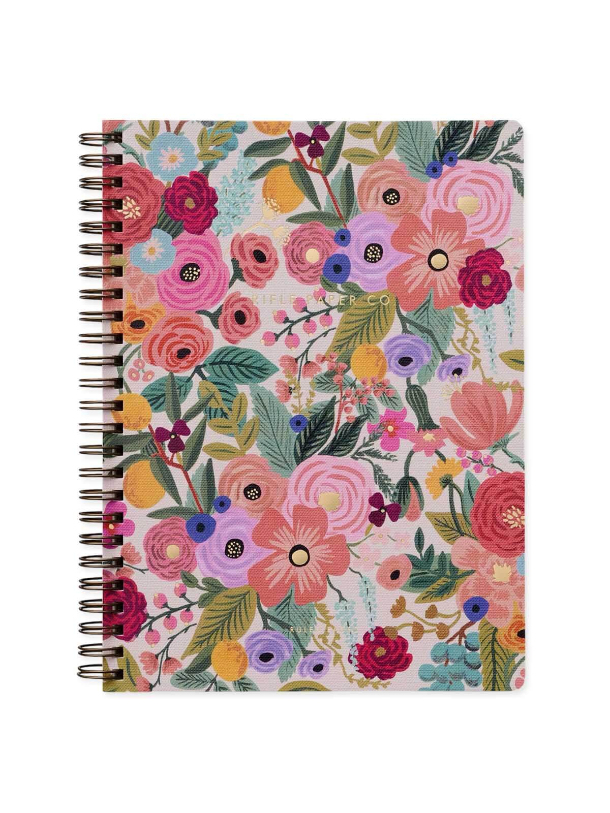 Floral spiral notebook with colourful flowers