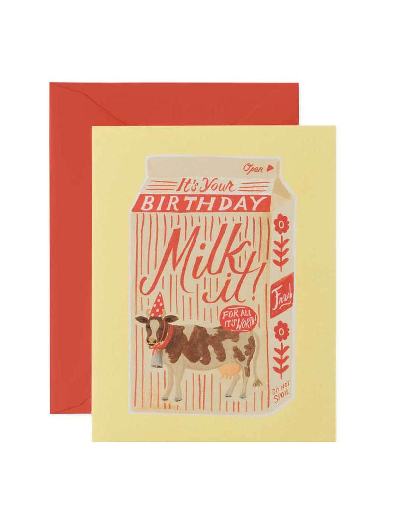 Rifle Paper Co happy birthday milk it card