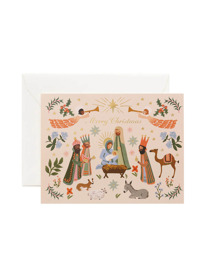 Rifle Paper Co nativity scene card set