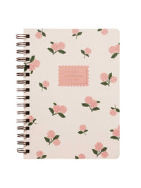 Rifle Paper Co pink hydrangea spiral notebook