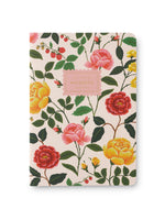 Rifle Paper Co roses stitched notebooks inside