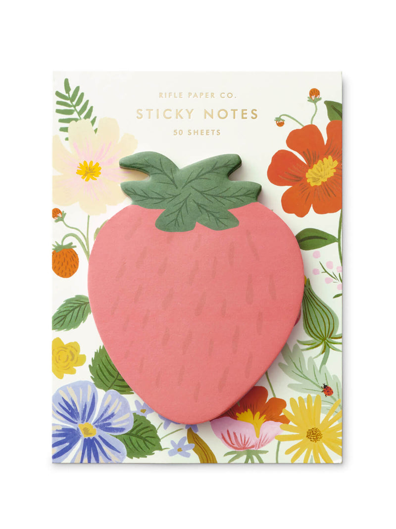 Rifle Paper Co srawberry sticky notes
