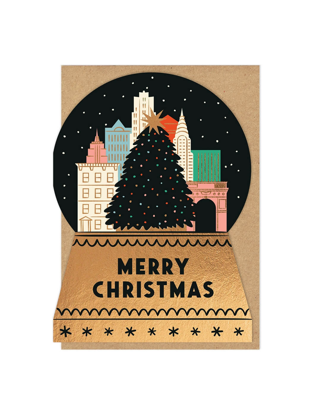 Snow globe city Christmas card