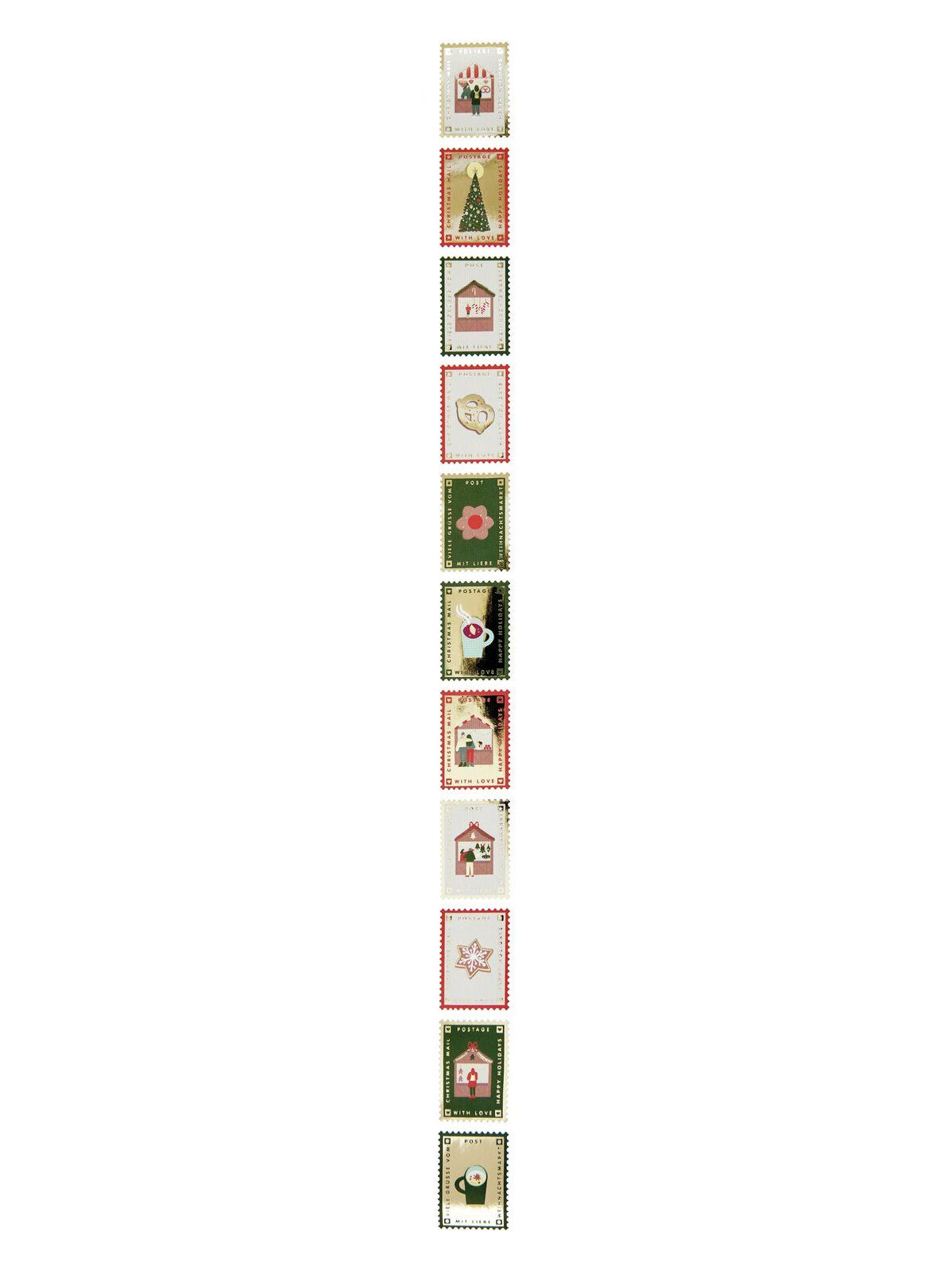 Stamp shaped Christmas stickers