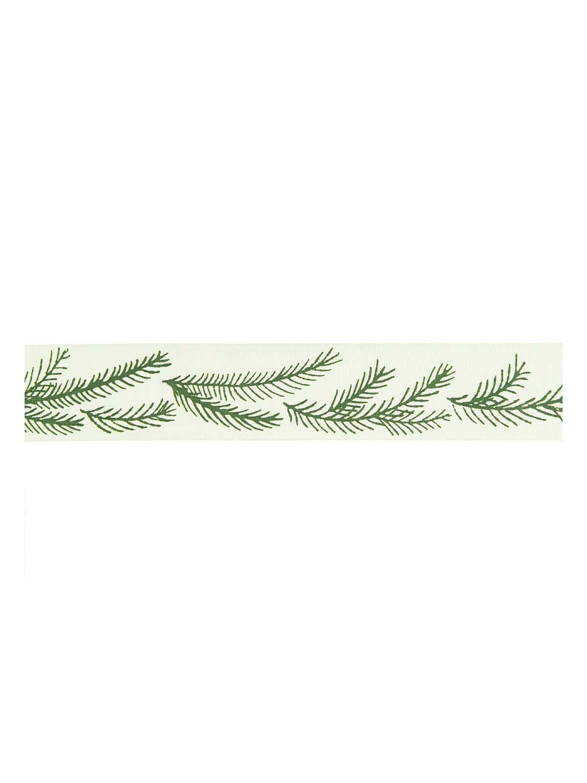 Taffeta green branches ribbon