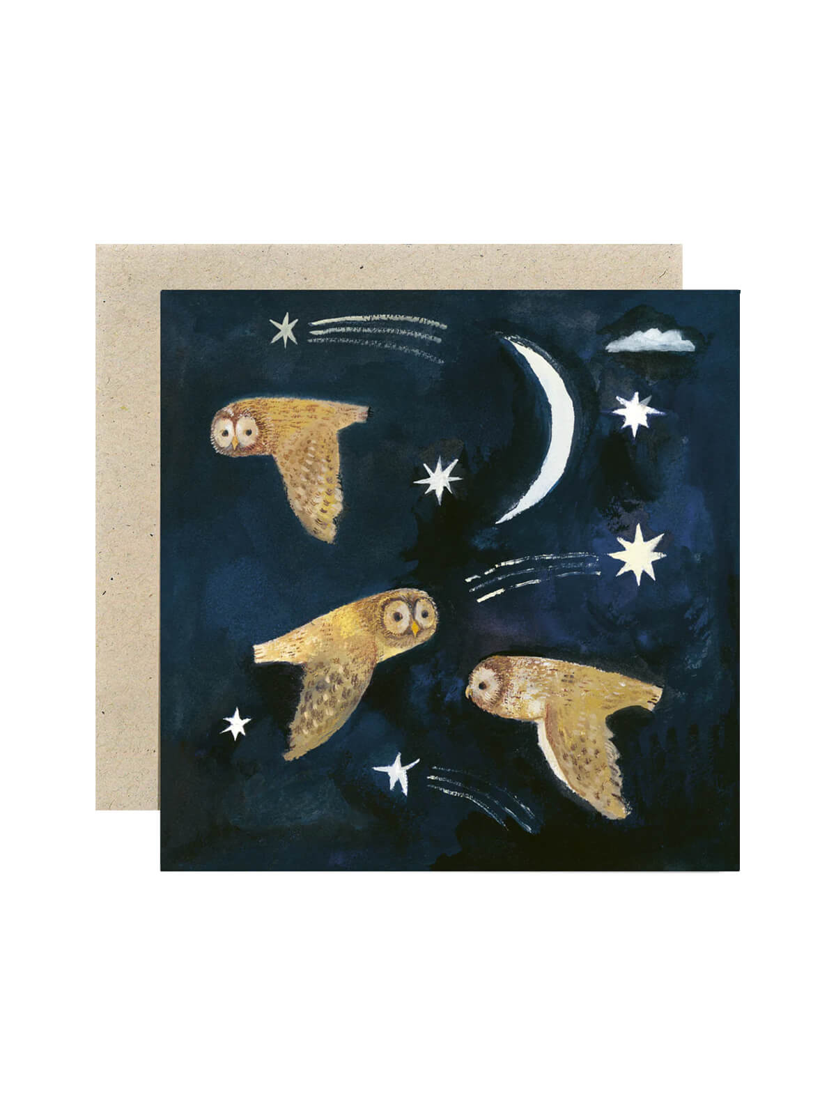 Night owls greetings card