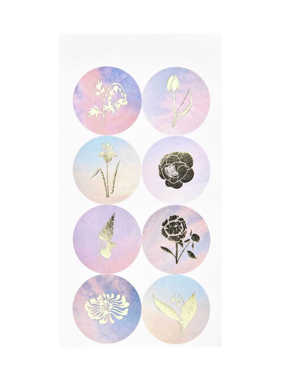 Pastel gradient floral stickers