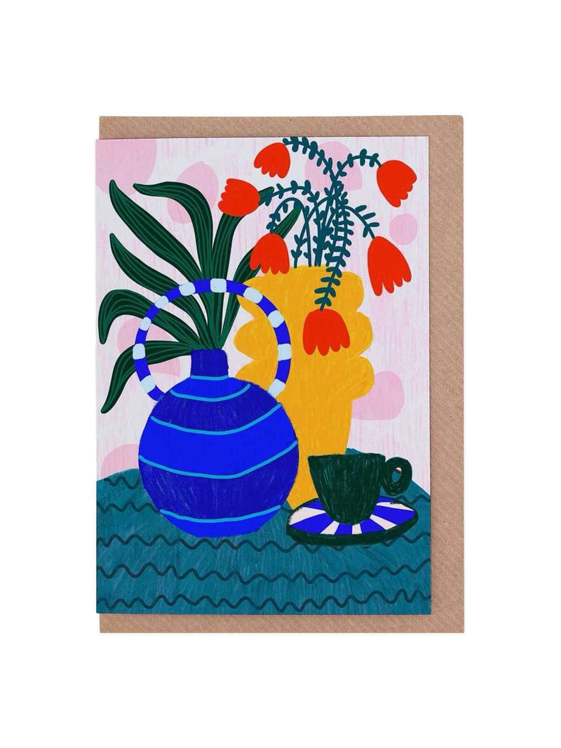 Tulips and coffee card