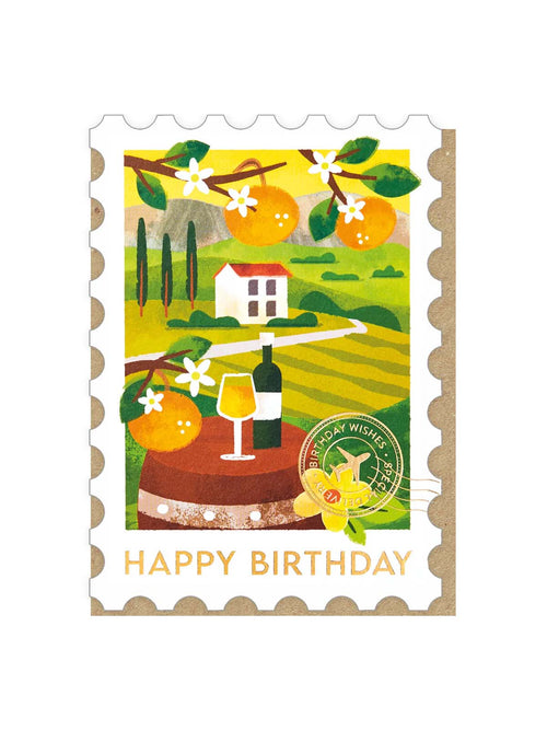 Tuscany stamp birthday card 