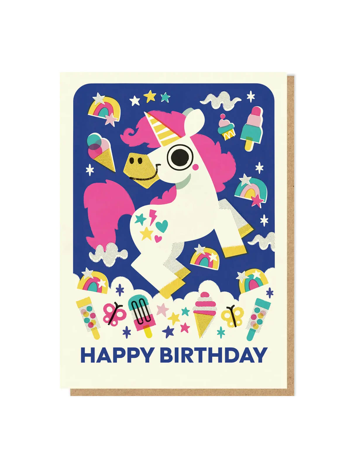 Summer unicorn birthday card