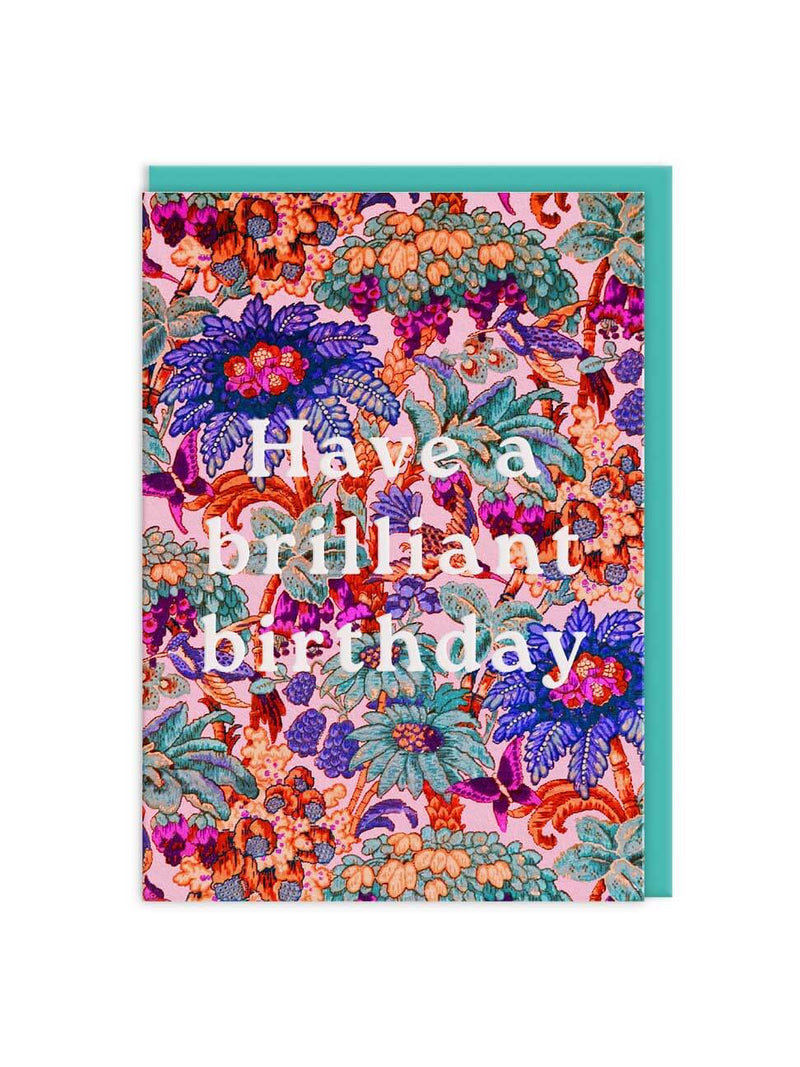 V&A Neon coral jungle birthday card