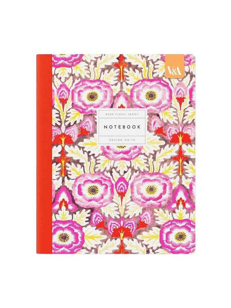 V&A neon floral primrose notebook
