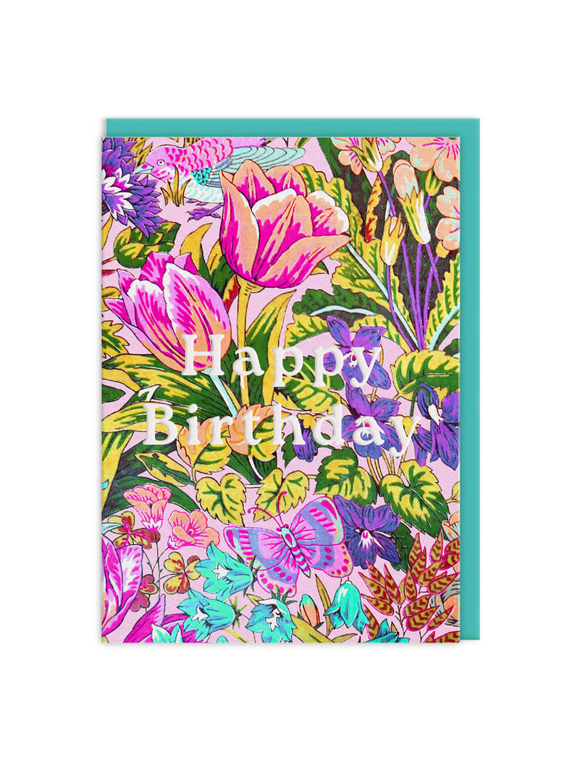 V&A neon tulip birthday card