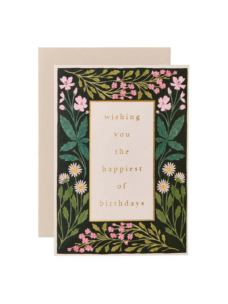 Wanderlust Paper Co floral border birthday card