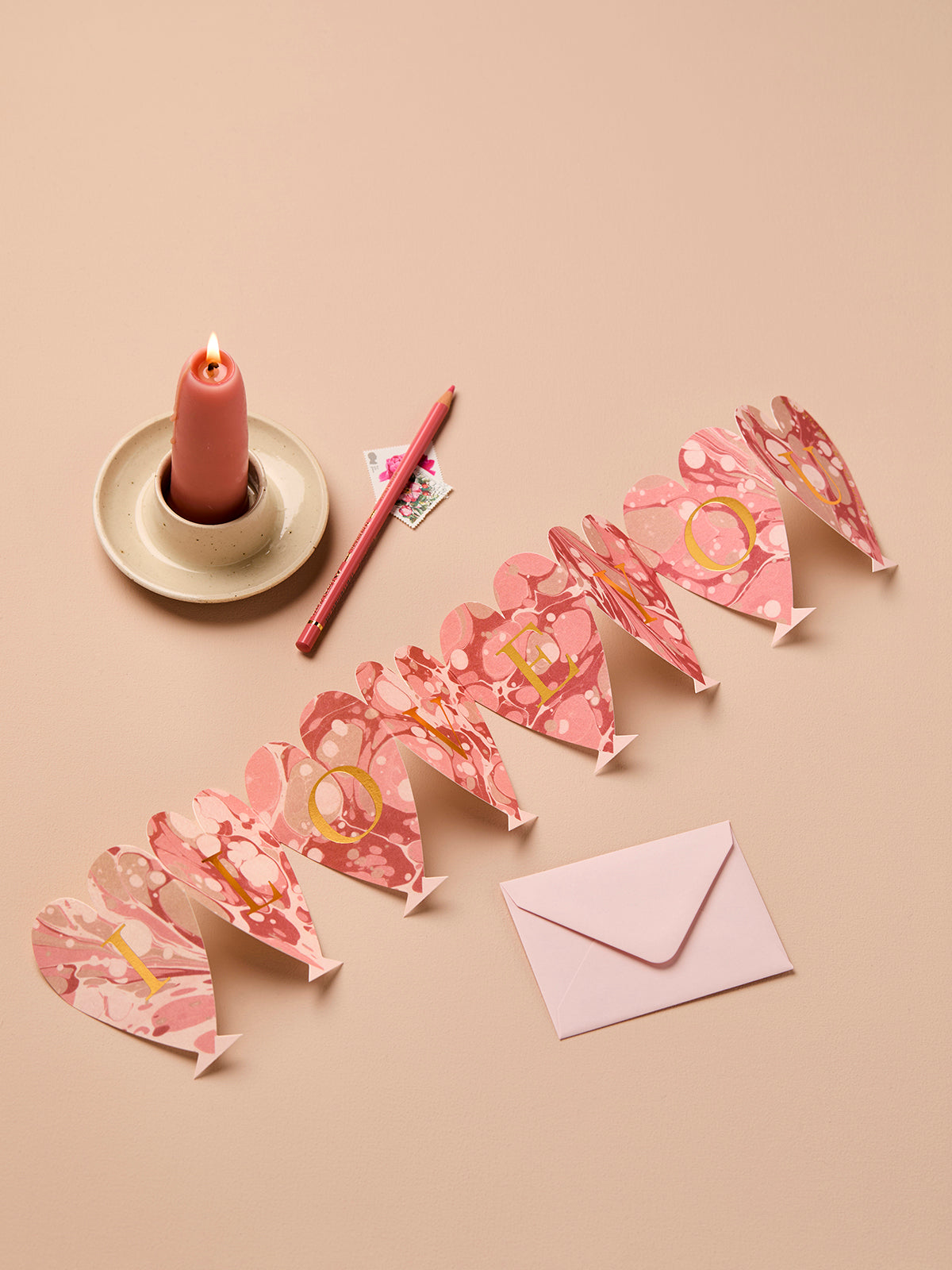 Wanderlust Paper Co mini heart concertina card