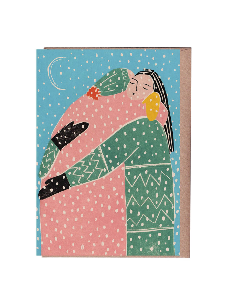 Winter hugs card