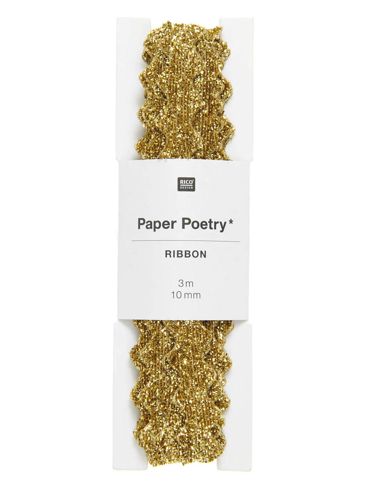 Gold glitter ric rac wavy ribbon