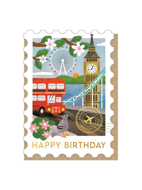 london stamp birthday card 