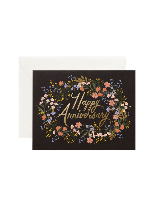 Rifle Paper Co anniversary wreath card