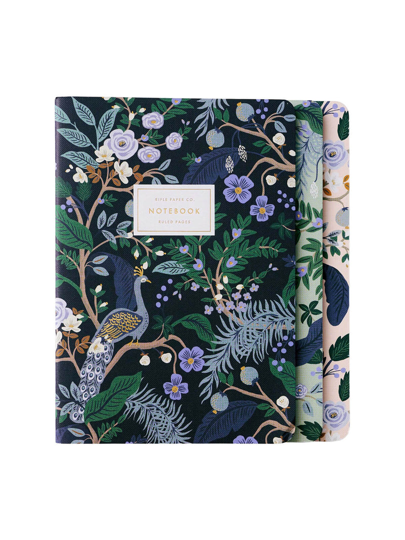 Rifle Paper Co peacock stitched notebooks