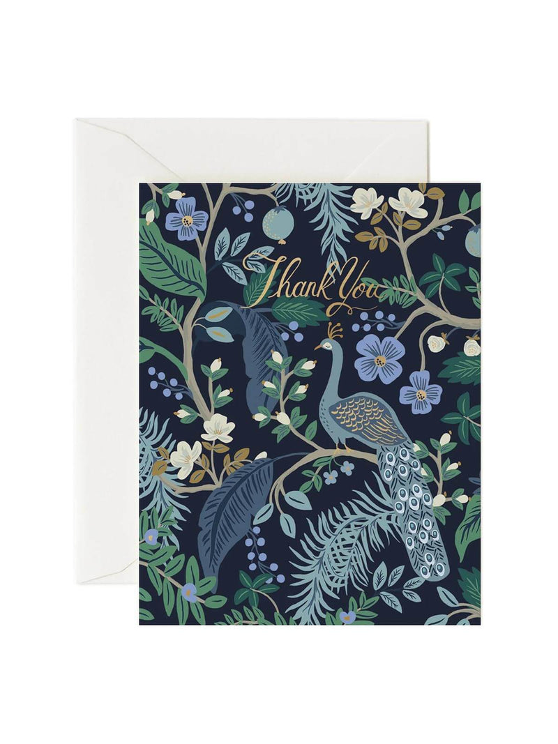 Rifle Paper Co peacock thank you card
