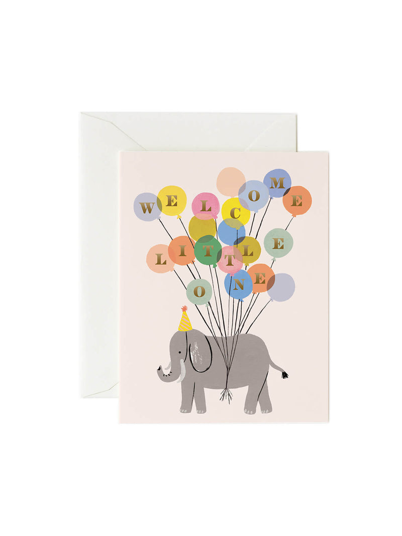 Rifle Paper Co welcome little one elephant card