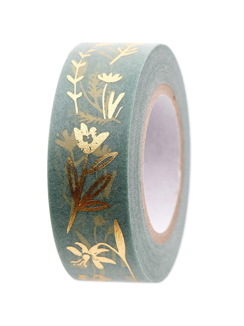 mint floral washi tape