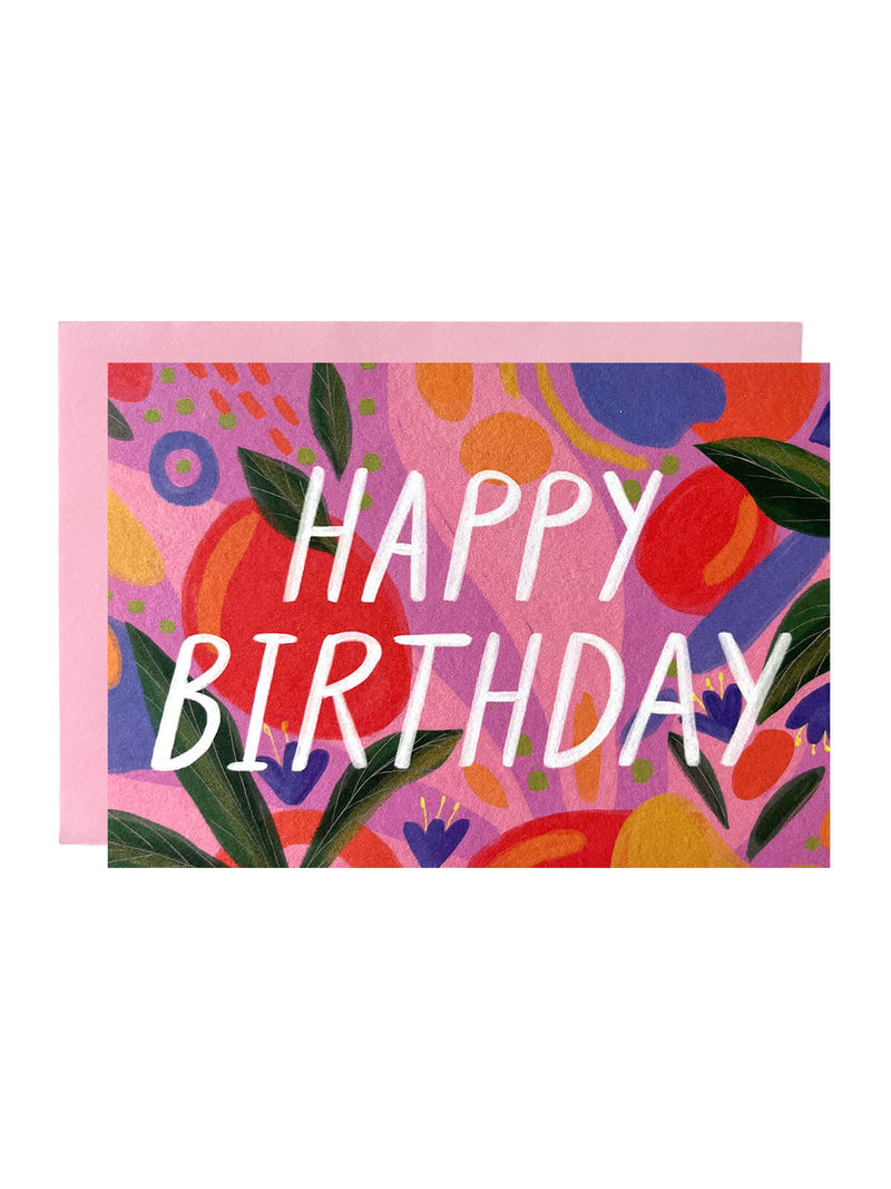 Pink abstract birthday card