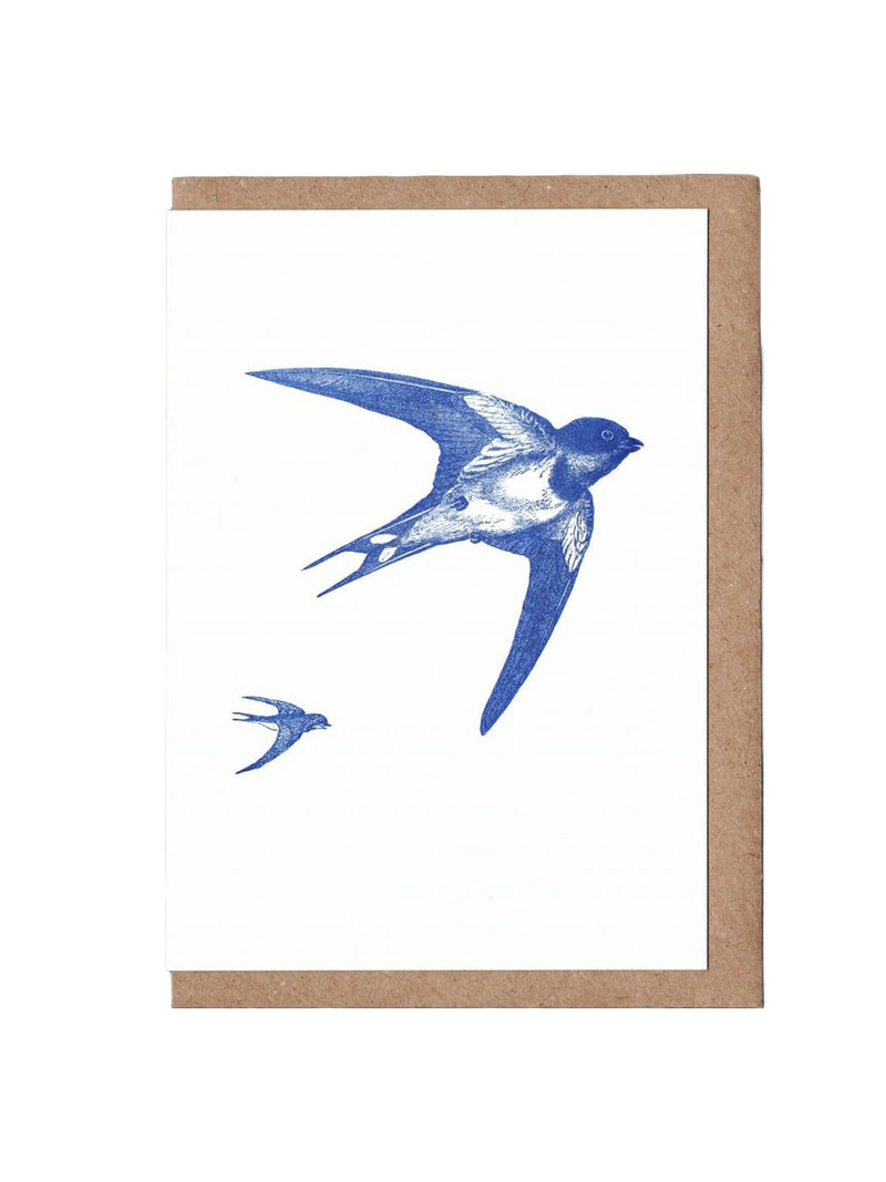swallow letterpress card
