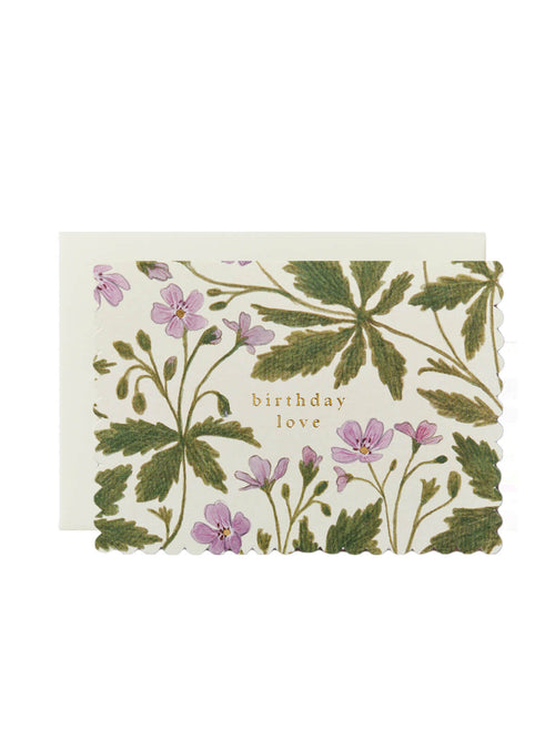 wanderlust paper co geranium birthday love card